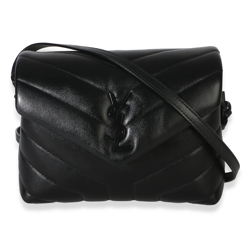 Saint Laurent Black Monochrome Calfskin Y Quilted Toy Loulou Crossbody Handbag id