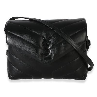 Saint Laurent Black Monochrome Calfskin Y Quilted Toy Loulou Crossbody Handbag id