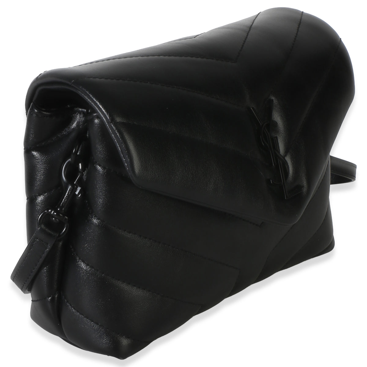 Saint Laurent Black Monochrome Calfskin Y Quilted Toy Loulou Crossbody Handbag 3