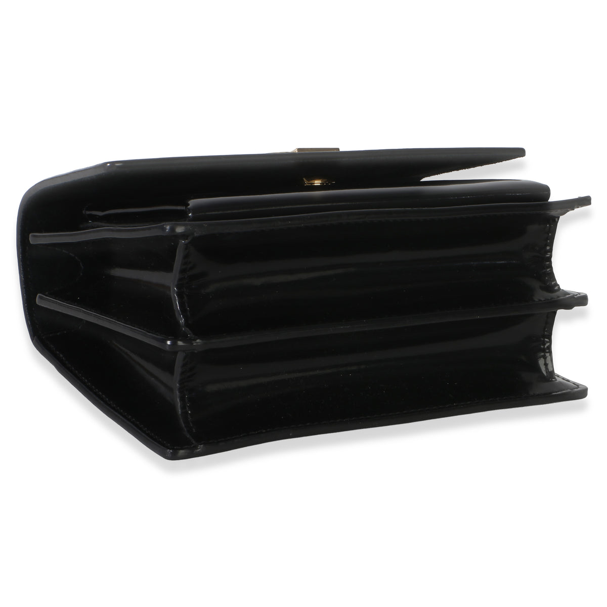 Saint Laurent Black Patent Monogram Small Sunset Bag Handbag 7
