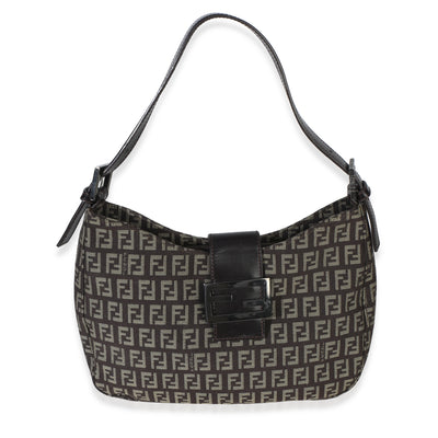 Fendi Vintage Tobacco Zucchino Canvas Vitello Hobo Handbag id
