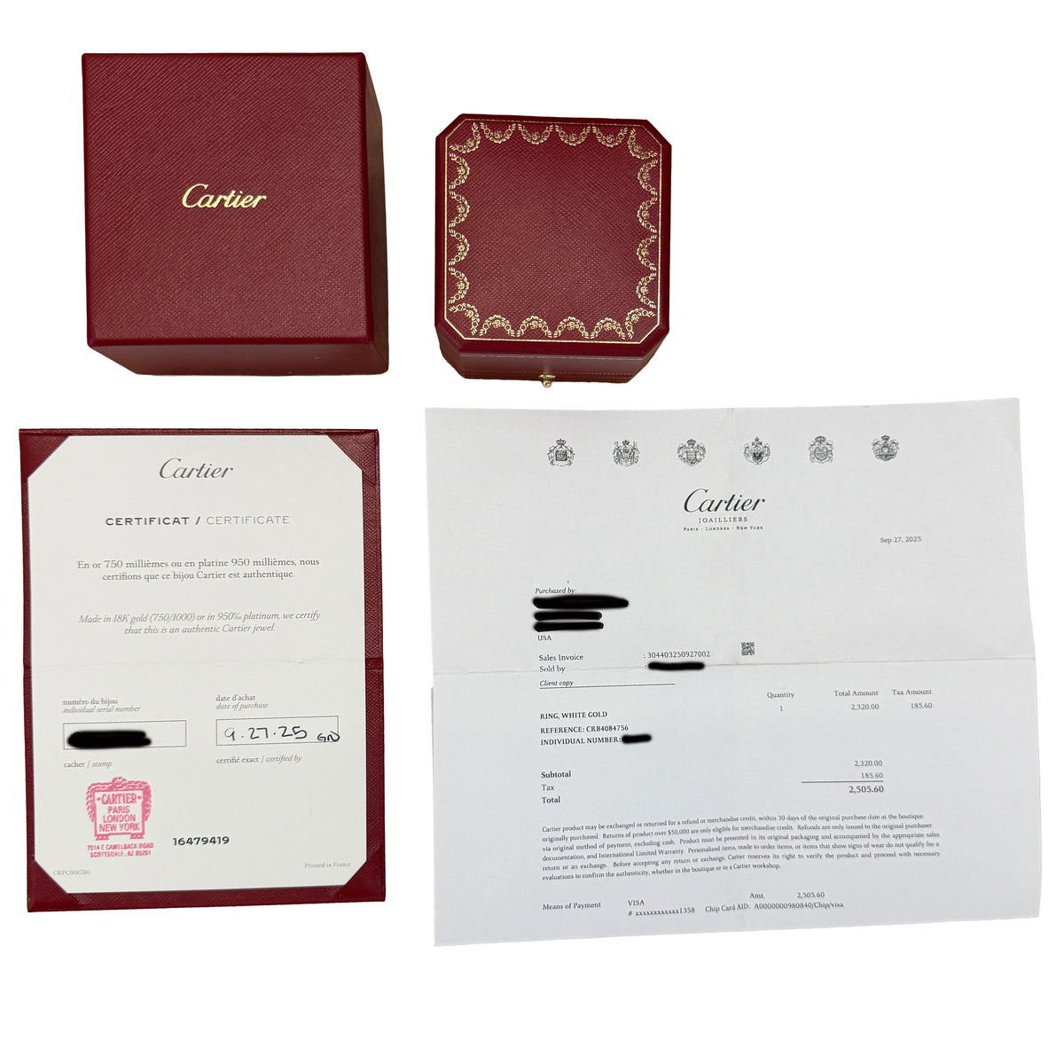 Cartier White Gold  Love Ring box