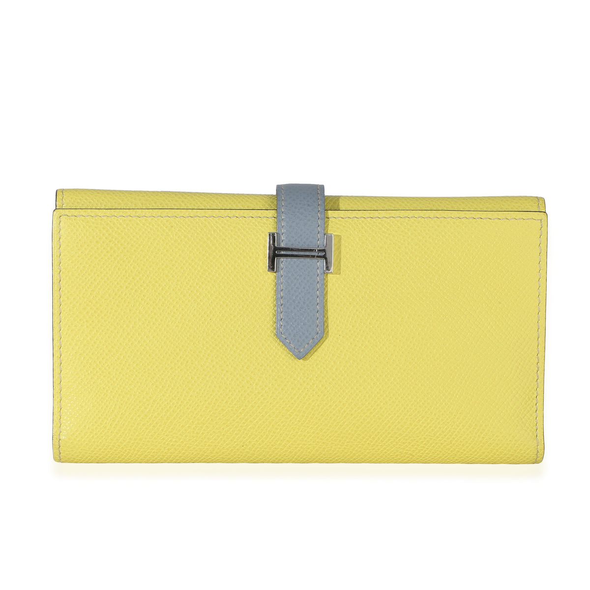 Hermès Soufre Bleu Lin Epsom Bearn Wallet PHW Wallet id