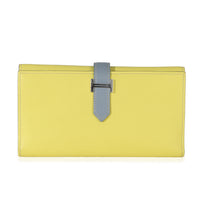 Hermès Soufre Bleu Lin Epsom Bearn Wallet PHW Wallet id