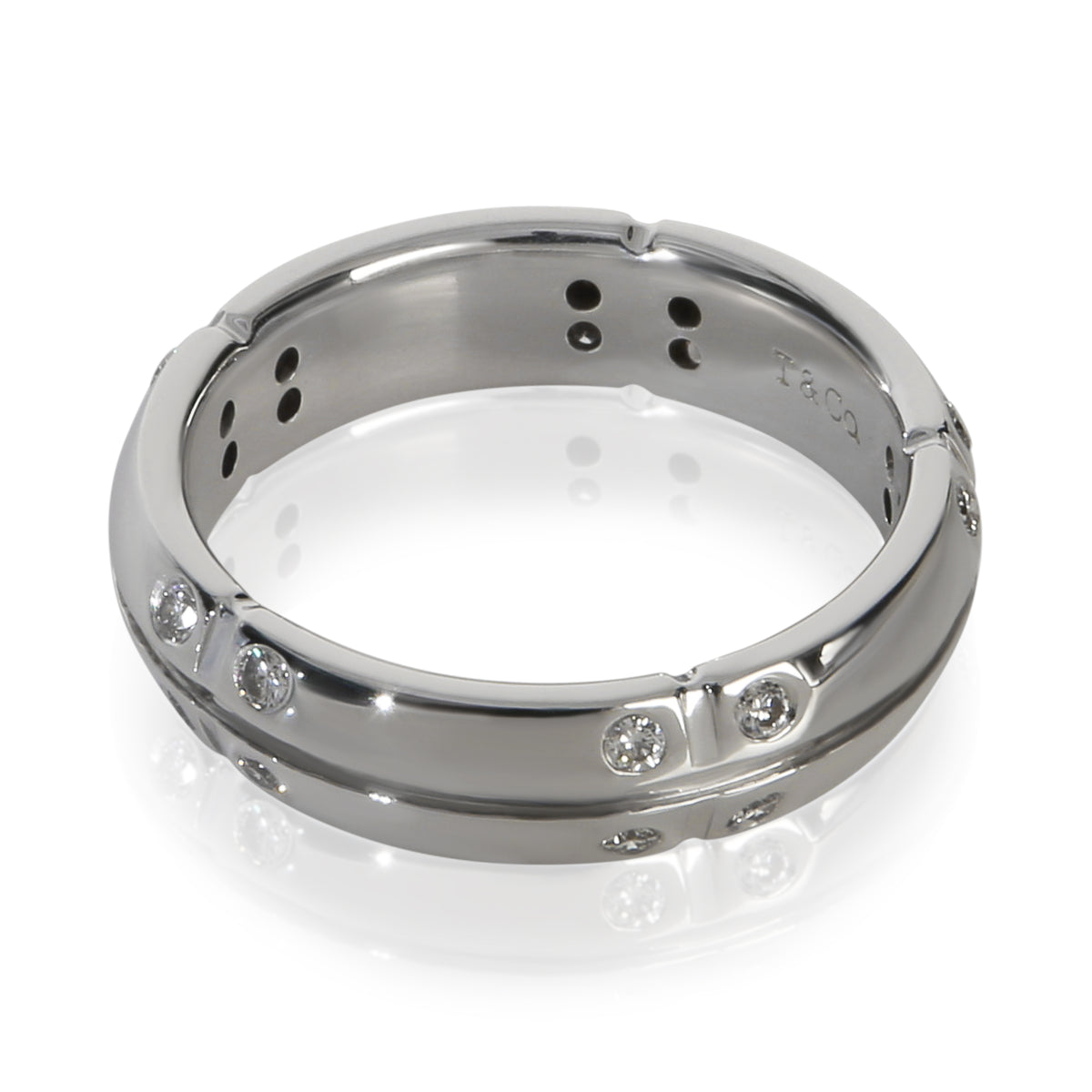 Tiffany & Co. White Gold Diamond Streamerica Band 2