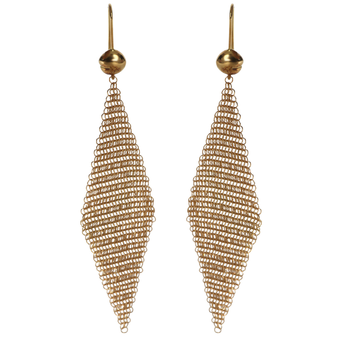 Tiffany & Co. Yellow Gold  Elsa Peretti Mesh Earrings fv