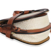 Loewe Beige Calfskin Jacquard Anagram Mini Dual Gate Bag Handbag 7