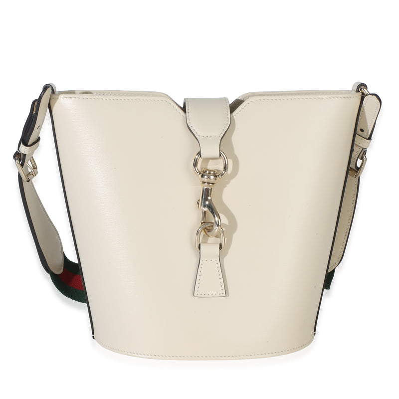 Gucci White Tritone Calfskin Ophidia Web Mini Bucket Bag Handbag id