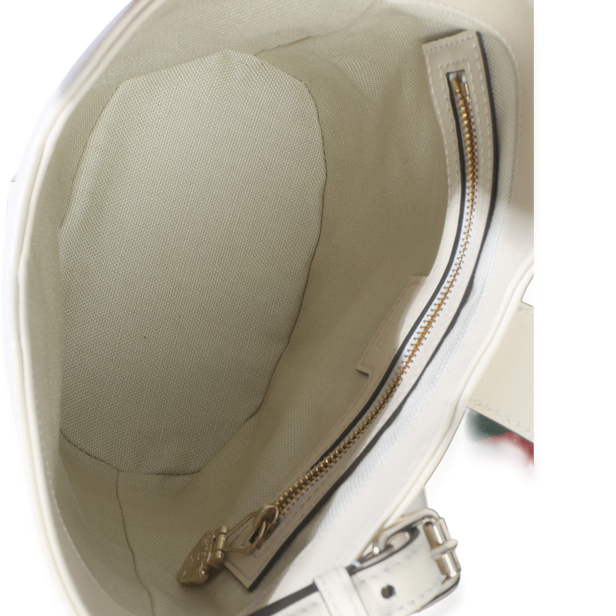 Gucci White Tritone Calfskin Ophidia Web Mini Bucket Bag Handbag 9