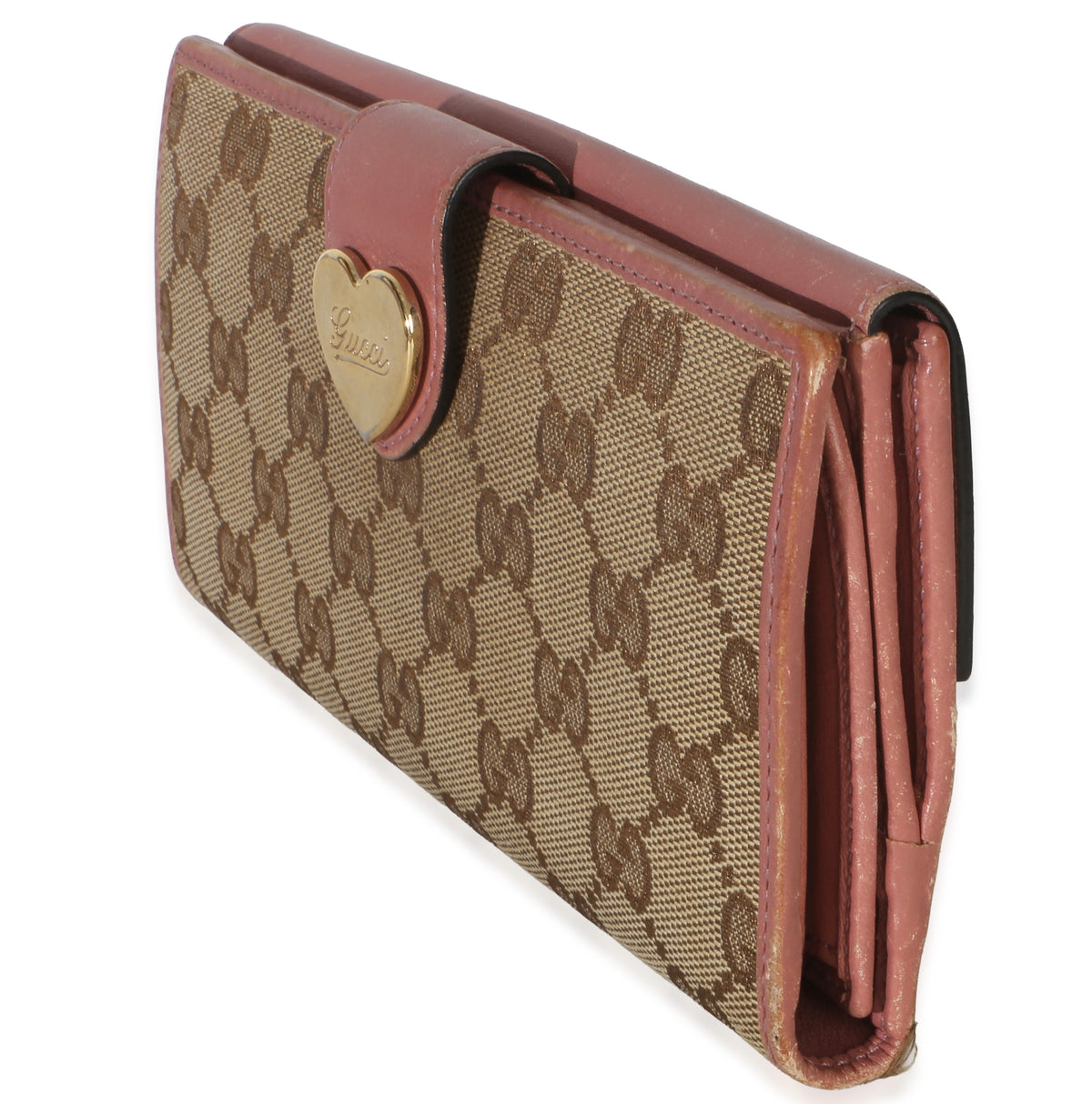 Gucci Pink GG Supreme Canvas Heart Continental Wallet Wallet 2