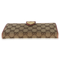 Gucci Pink GG Supreme Canvas Heart Continental Wallet Wallet 5