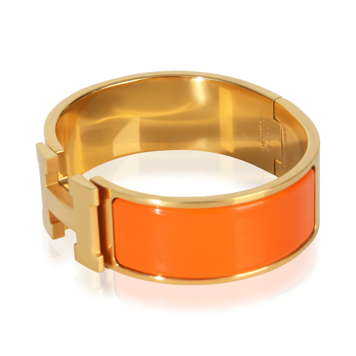 Hermès Gold Plated  Clic Clac In Orange Fruite Bracelet 2