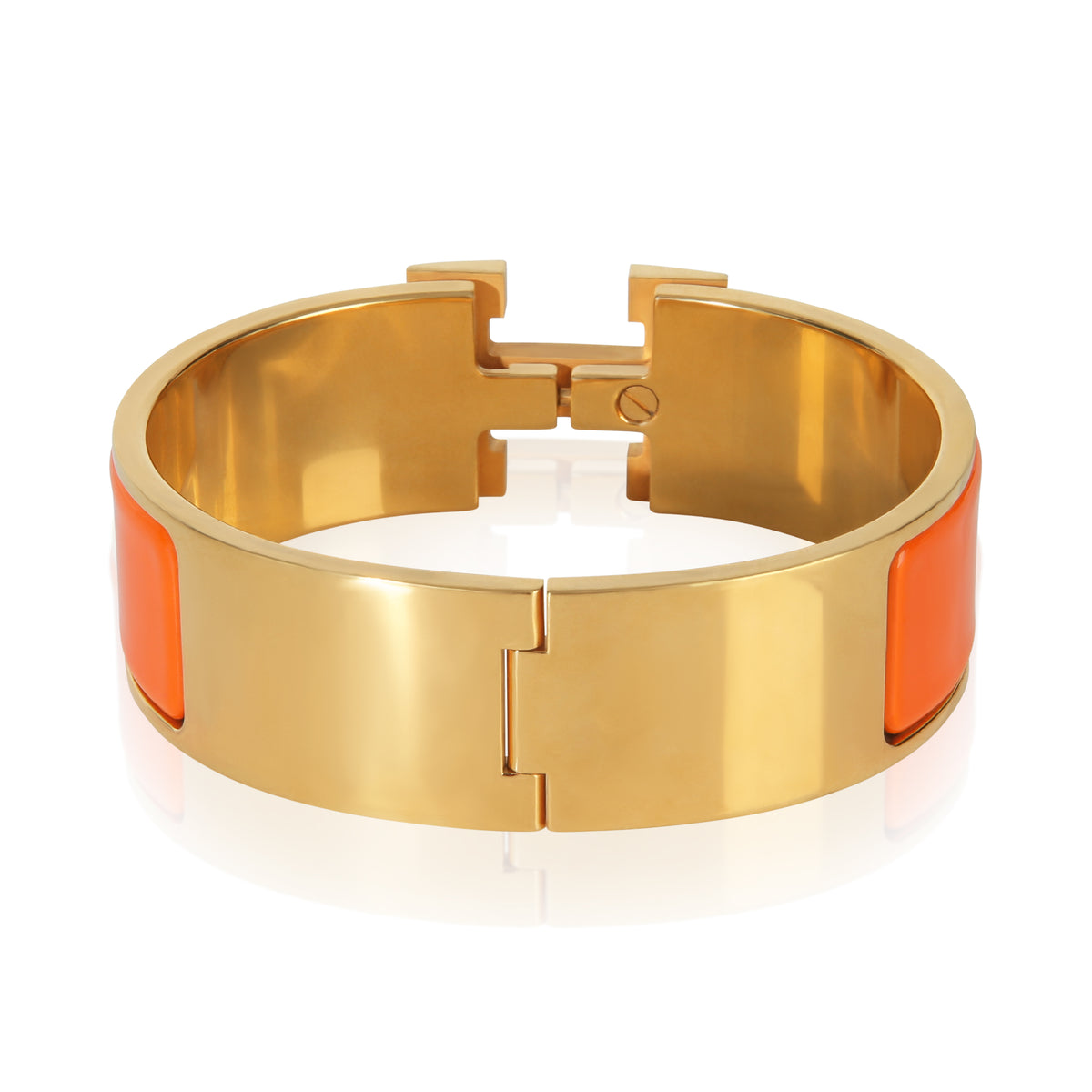 Hermès Gold Plated  Clic Clac In Orange Fruite Bracelet 4