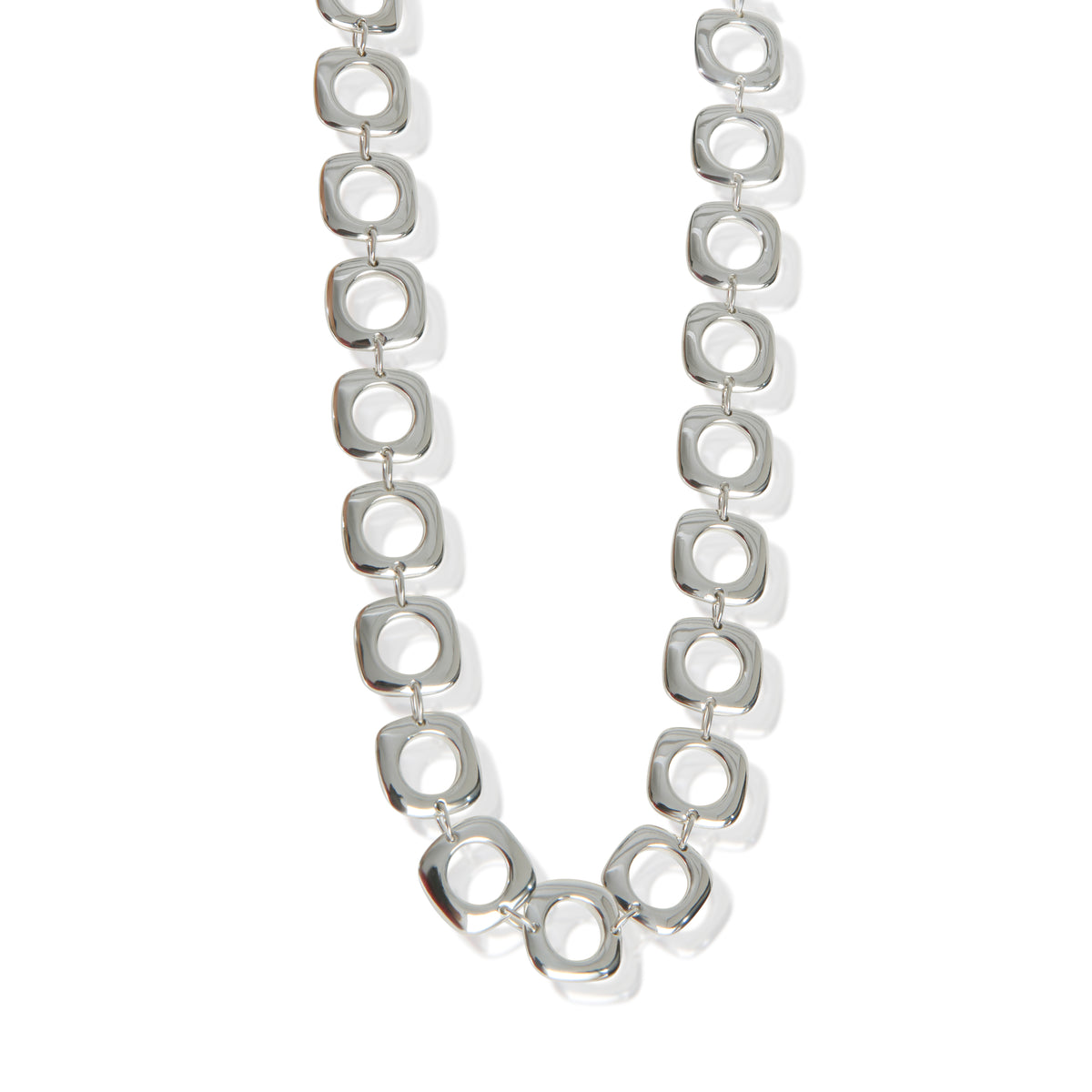 Tiffany & Co. Sterling Silver  Square Cushion Link Toggle Necklace fv