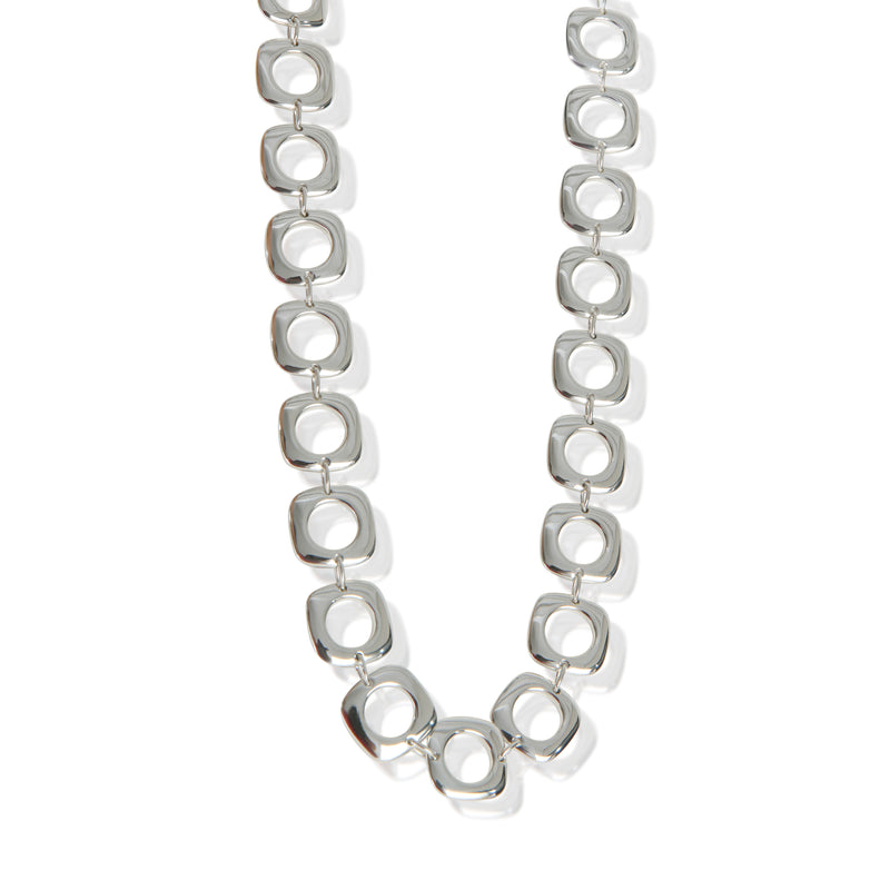 Tiffany & Co. Sterling Silver  Square Cushion Link Toggle Necklace fv