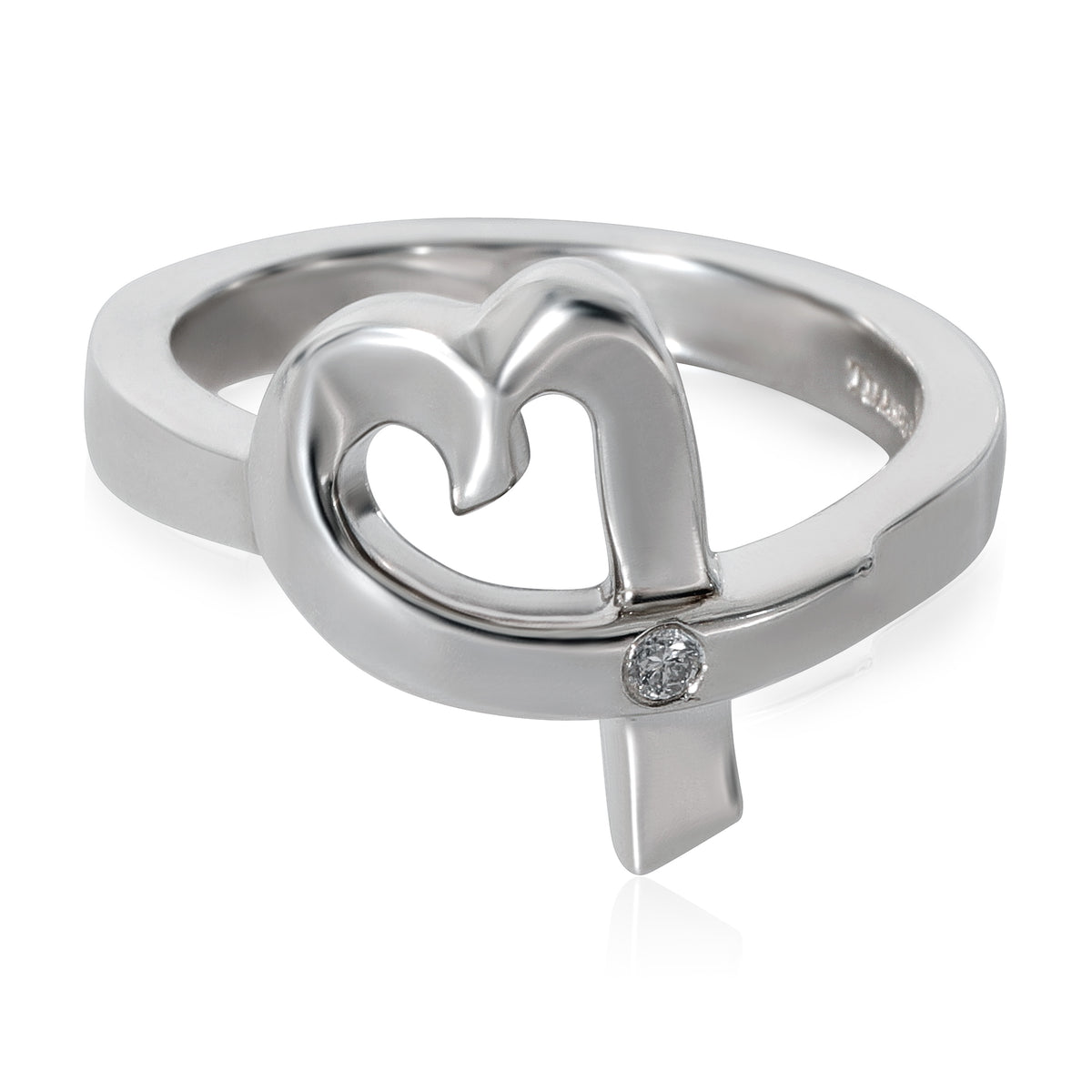 Tiffany & Co. Sterling Silver Diamond Paloma Picasso Loving Heart Ring