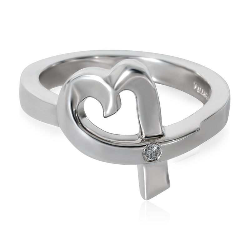Tiffany & Co. Sterling Silver Diamond Paloma Picasso Loving Heart Ring