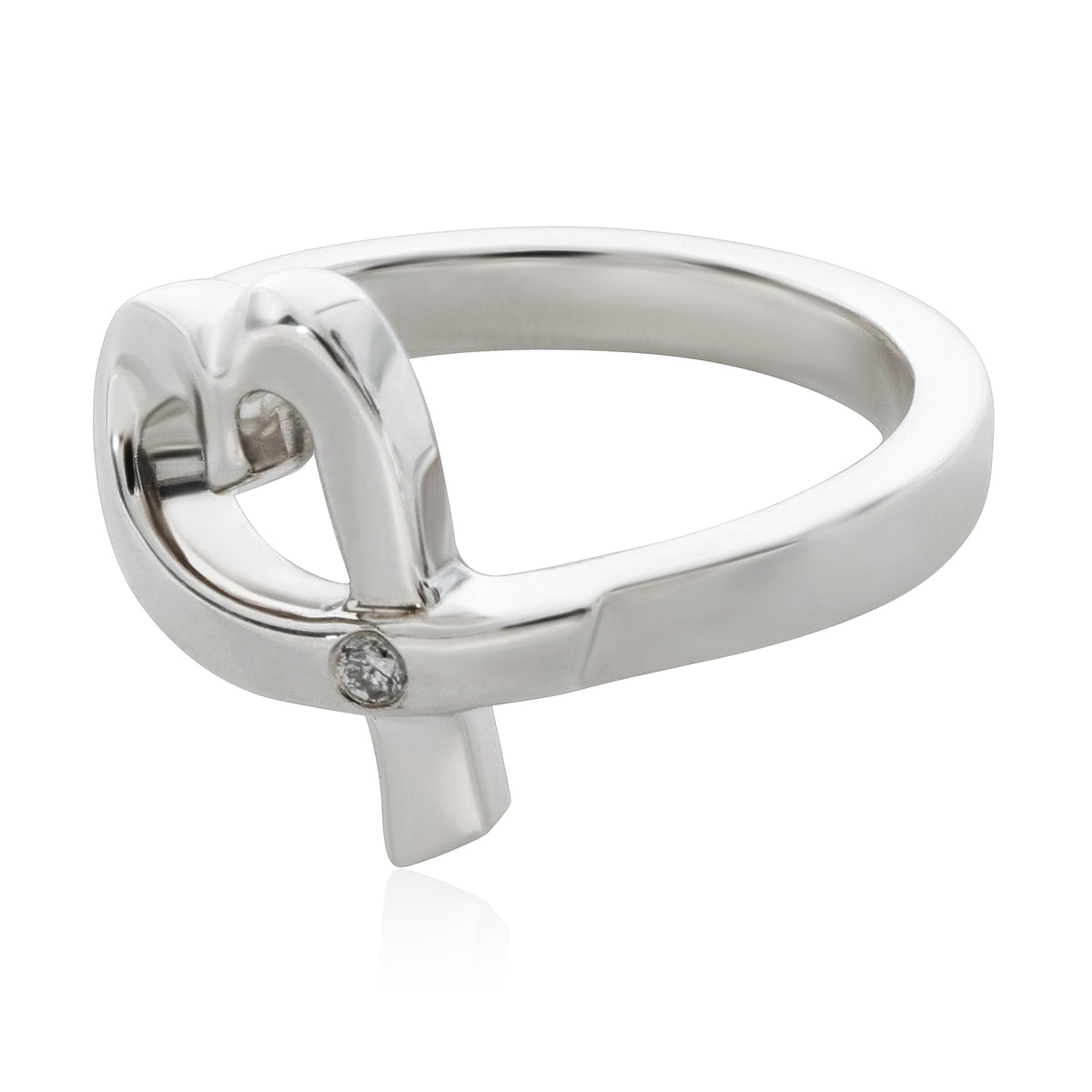 Tiffany & Co. Sterling Silver Diamond Paloma Picasso Loving Heart Ring