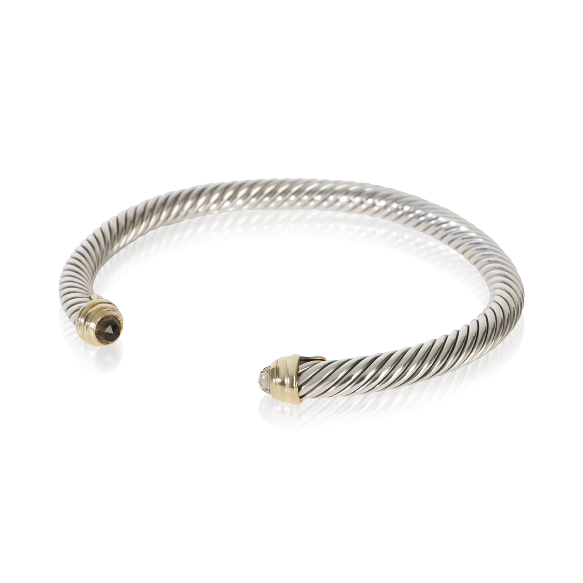 David Yurman Yellow Gold & Sterling Silver Smokey Quartz Cable Classic Bracelet 2