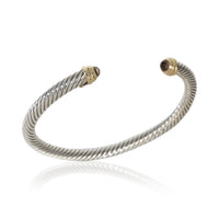 David Yurman Yellow Gold & Sterling Silver Smokey Quartz Cable Classic Bracelet 4