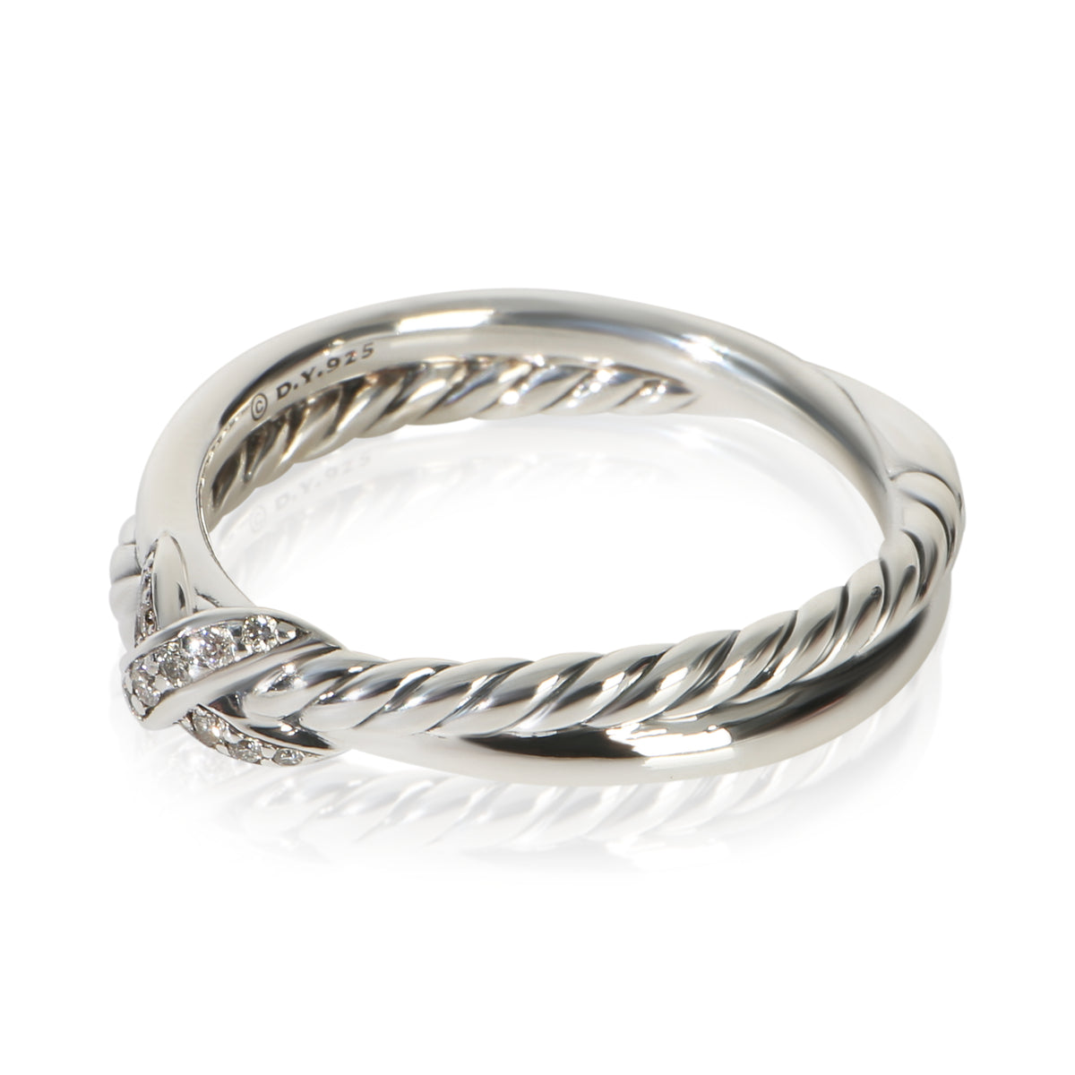 David Yurman Sterling Silver Diamond Petite X Ring 2