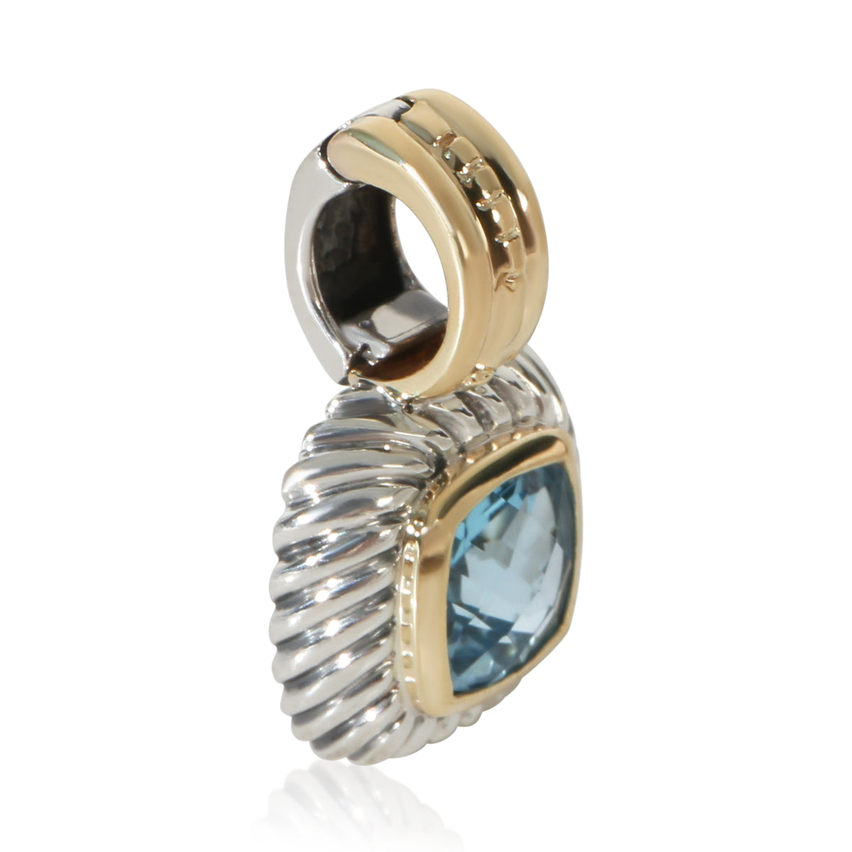 David Yurman Yellow Gold & Sterling Silver Topaz Petite Albion Pendant 2
