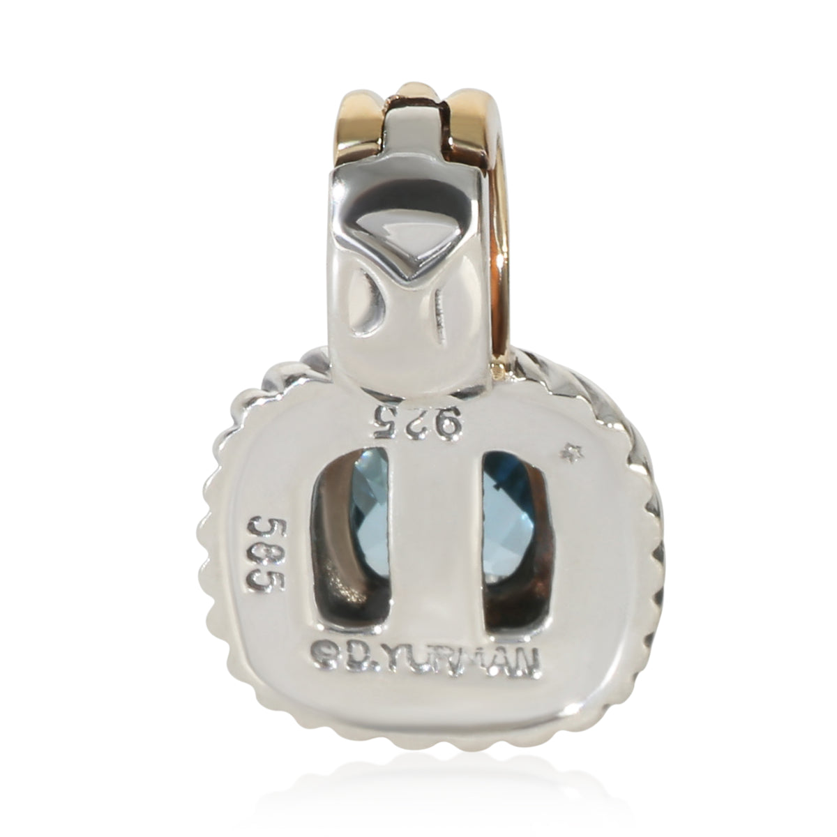 David Yurman Yellow Gold & Sterling Silver Topaz Petite Albion Pendant 3
