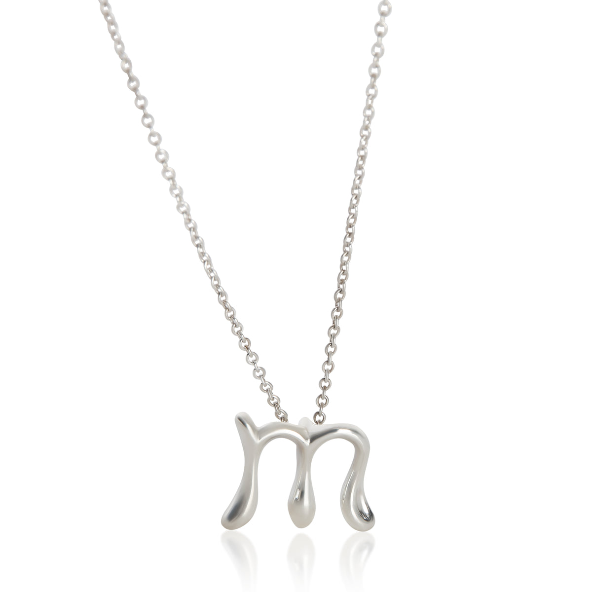 Tiffany & Co. Sterling Silver  Elsa Peretti Alphabet Initial M Pendant fv
