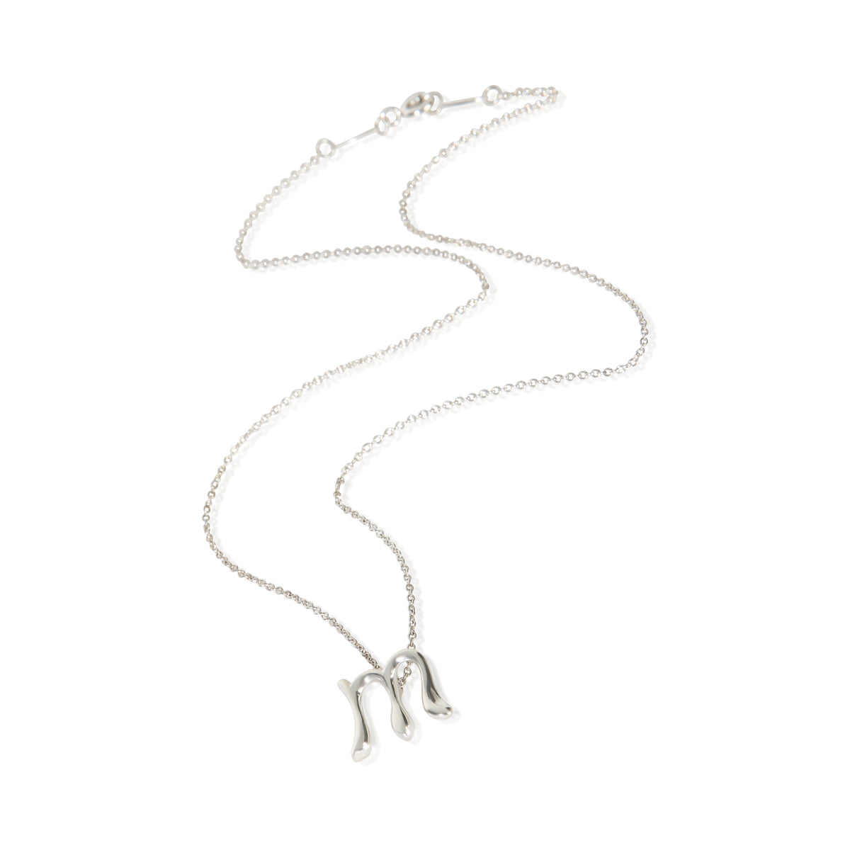 Tiffany & Co. Sterling Silver  Elsa Peretti Alphabet Initial M Pendant 2