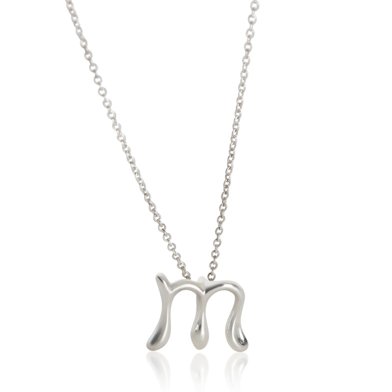 Tiffany & Co. Sterling Silver  Elsa Peretti Alphabet Initial M Pendant fv