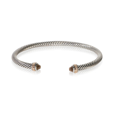 David Yurman Rose Gold & Sterling Silver Morganite Cable Classic Bracelet fv
