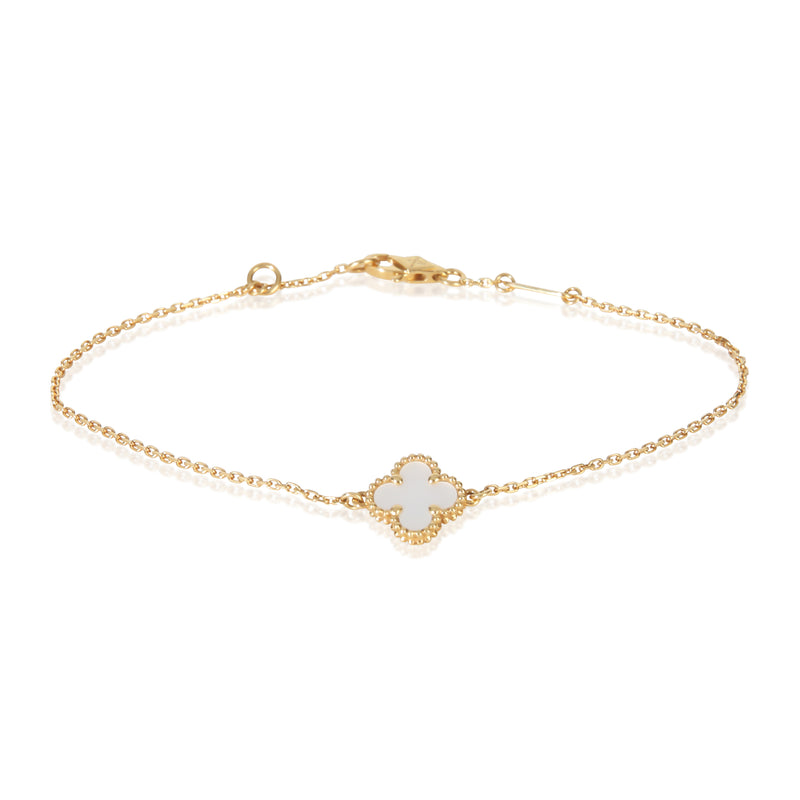 Van Cleef & Arpels Yellow Gold Mother Of Pearl Sweet Alhambra Bracelet fv
