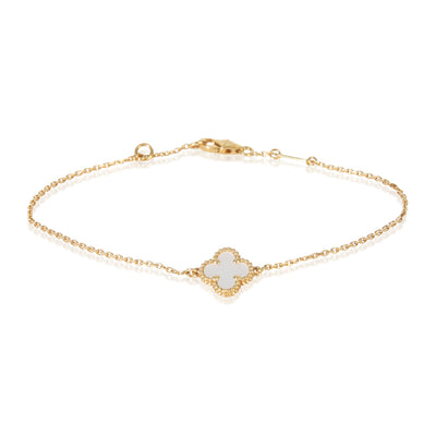 Van Cleef & Arpels Yellow Gold Mother Of Pearl Sweet Alhambra Bracelet fv
