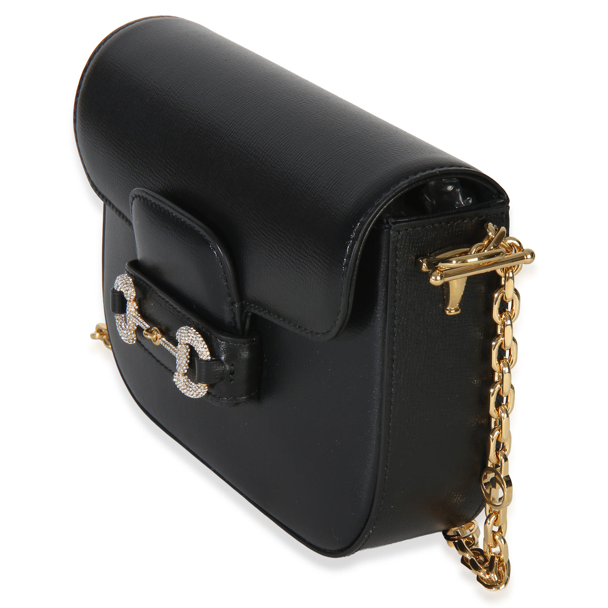 Gucci Black Azalea Calfskin Mini Crystal Horsebit 1955 Shoulder Bag Handbag 2