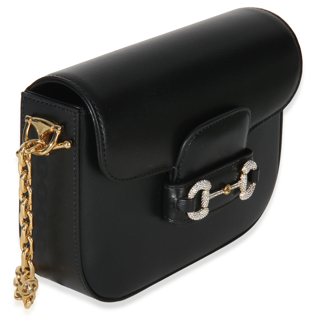 Gucci Black Azalea Calfskin Mini Crystal Horsebit 1955 Shoulder Bag Handbag 3