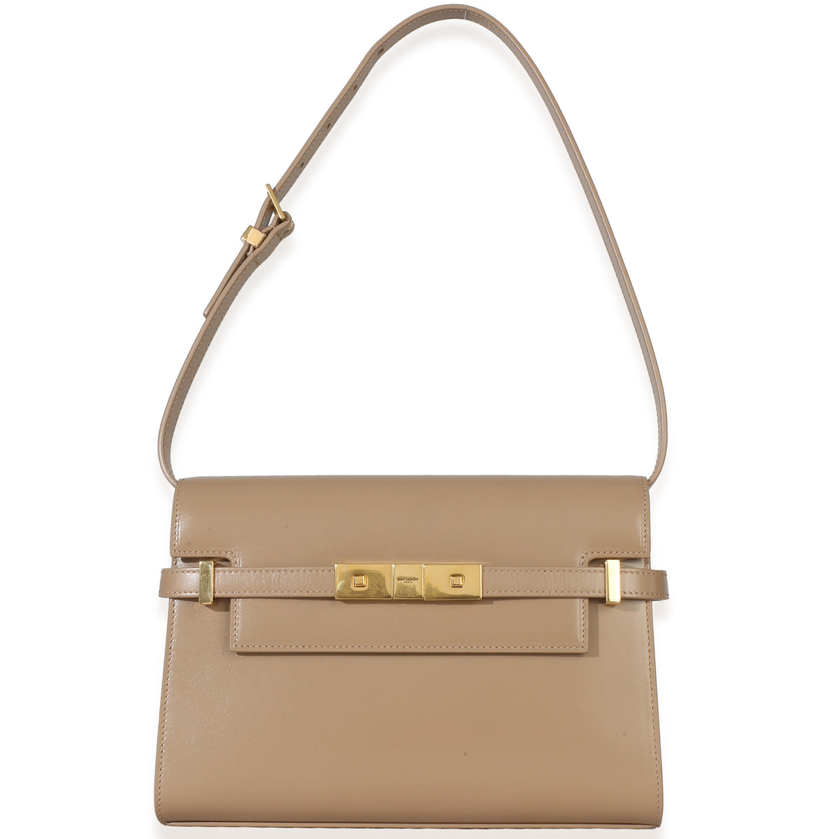 Saint Laurent Beige Calfskin Small Manhattan Shoulder Bag Handbag 8