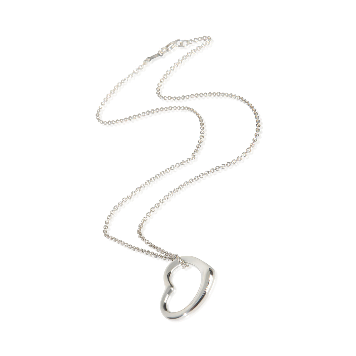 Tiffany & Co. Sterling Silver  Vintage Elsa Peretti Open Heart Pendant 2