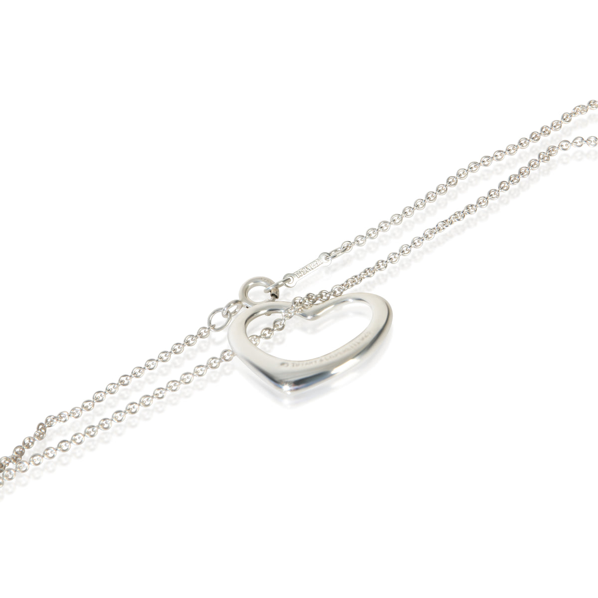 Tiffany & Co. Sterling Silver  Vintage Elsa Peretti Open Heart Pendant 4