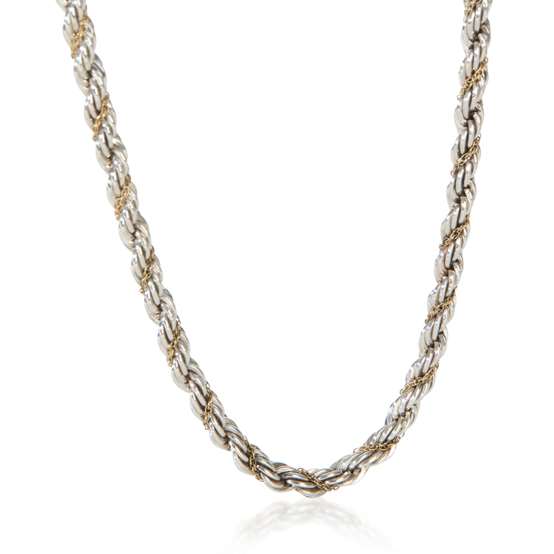 Tiffany & Co. Yellow Gold & Sterling Silver  Twisted Rope Necklace fv