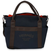 Hermès Bleu Navy Feu Canvas The Grooming Bag Handbag id