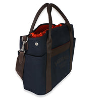 Hermès Bleu Navy Feu Canvas The Grooming Bag Handbag 3