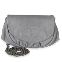 Chanel Grey Lambskin Half Moon Wallet On Chain Handbag id