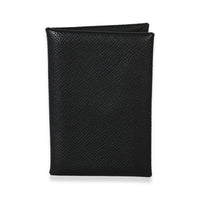 Hermès Black Epsom Calvi Card Holder Wallet id