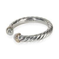David Yurman Yellow Gold & Sterling Silver  Petite Cable Open Ring 2