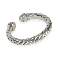 David Yurman Yellow Gold & Sterling Silver  Petite Cable Open Ring 3