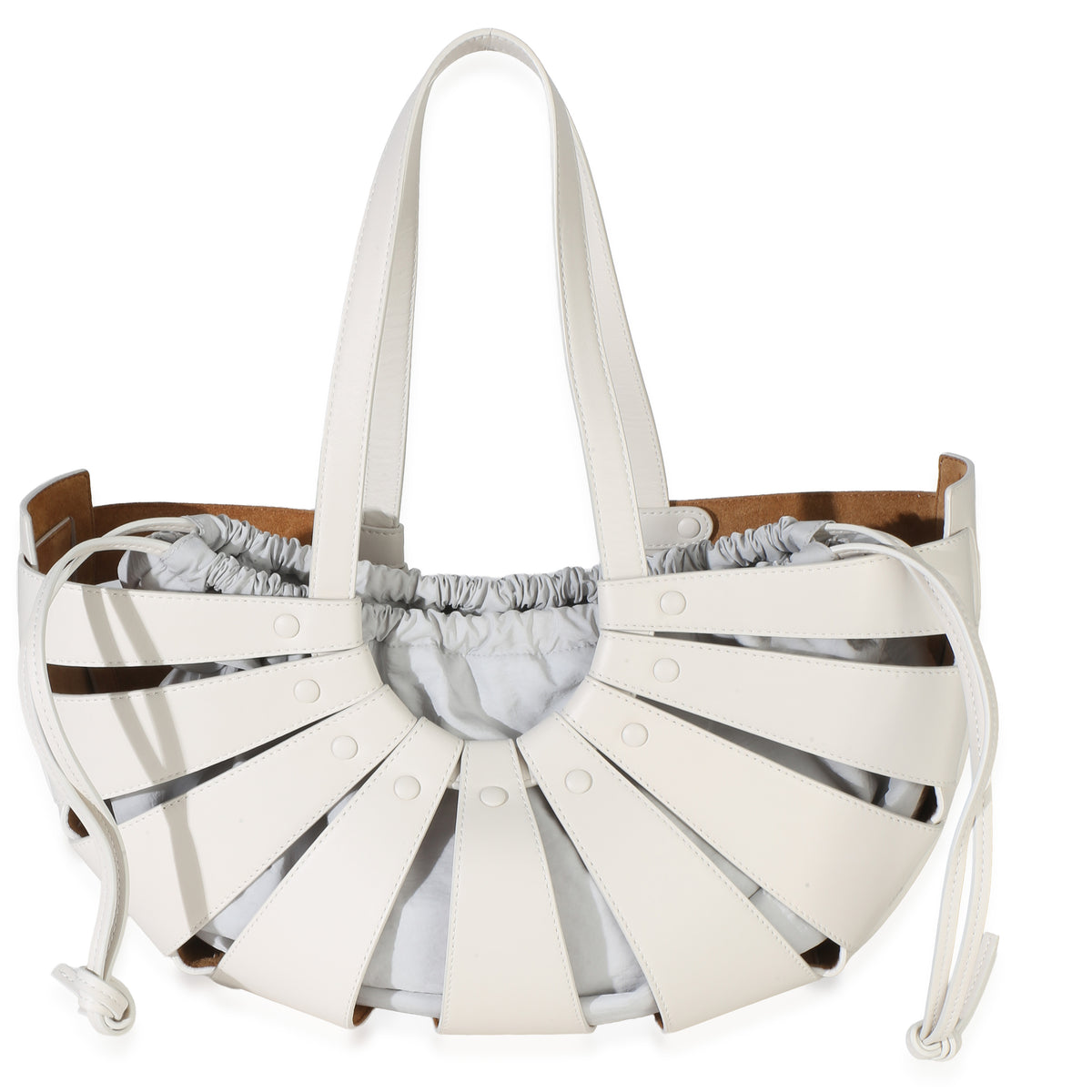 Bottega Veneta White Calfskin Small Shell Bag Handbag id