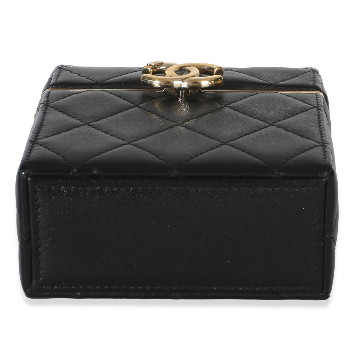Chanel Black Quilted Lambskin Small Box With Chain Bag Handbag 5