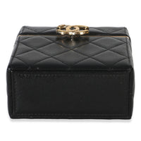 Chanel Black Quilted Lambskin Small Box With Chain Bag Handbag 5