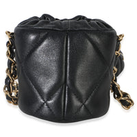 Chanel Black Quilted Lambskin Micro Bucket Bag Handbag 4