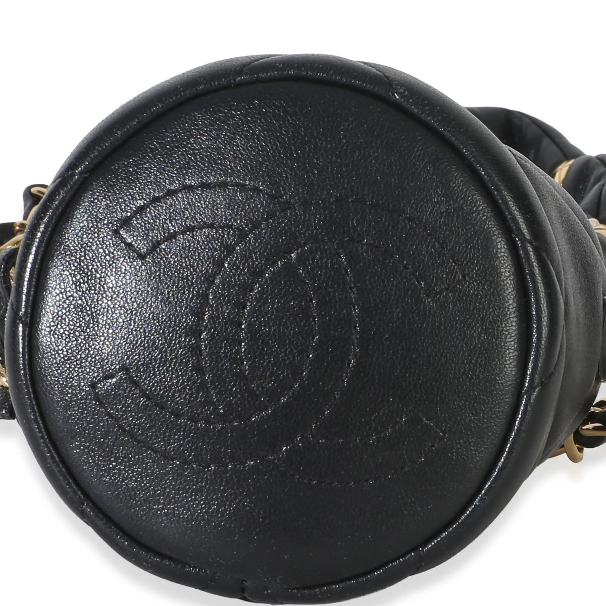 Chanel Black Quilted Lambskin Micro Bucket Bag Handbag 5
